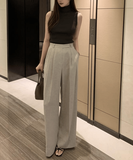 collared pants set / 3color　hm2863
