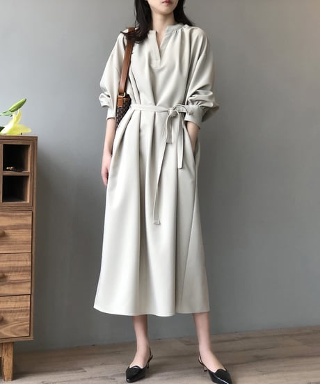 waist tie dress  / 2color　hm2629