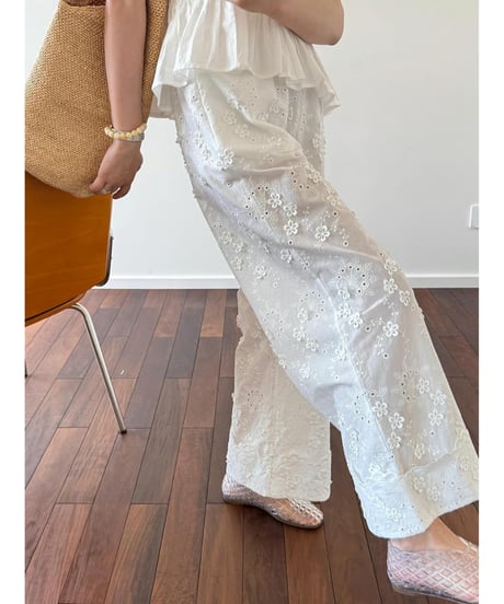 embroidered lace pants　hm2870