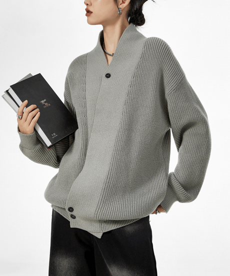 shawl collar cardigan / 3color　hm2682