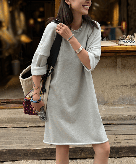 cotton t-shirt dress / 2color　hm1508