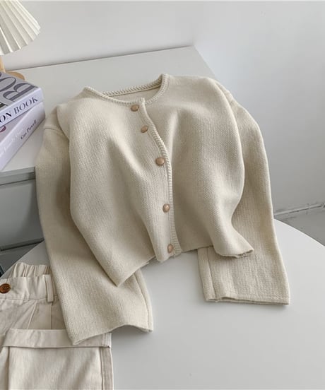 gold button cardigan / 3color　hm1836