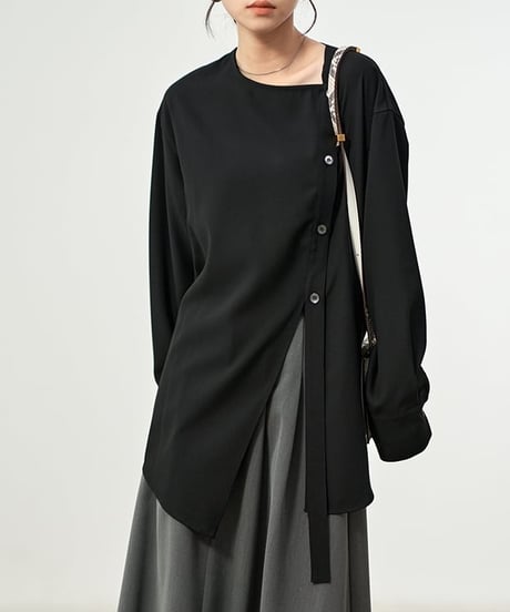asymmetry button blouse　hm1965