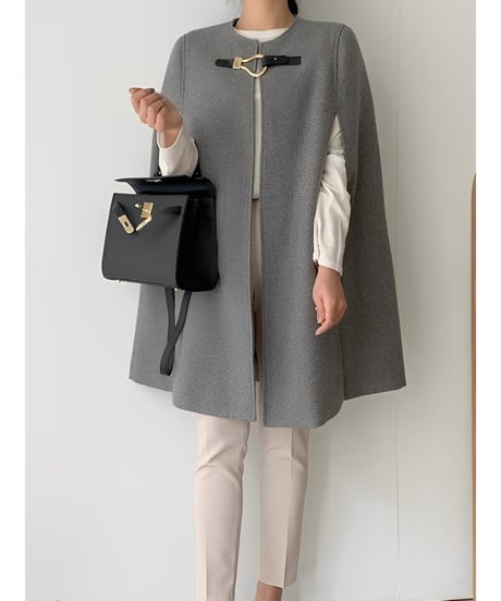 buckled cape coat / 2color　hm1814