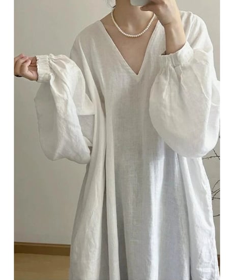 v-neck maxi dress / 2color　hm2537