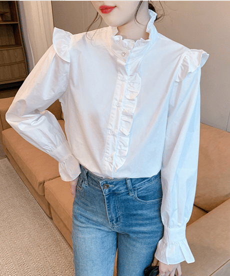 Ruffled Collar Blouse　hm2080