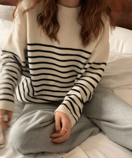 stripe knit top　hm2554