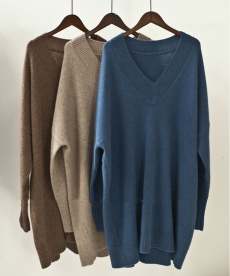 v-neck knit dress / 3color　hm1743