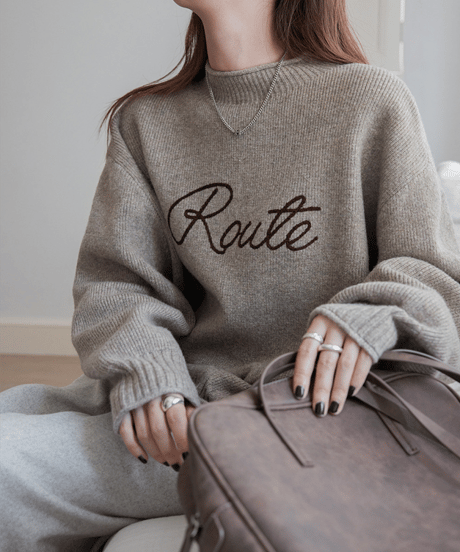 relaxed logo knit / 4color　hm2804