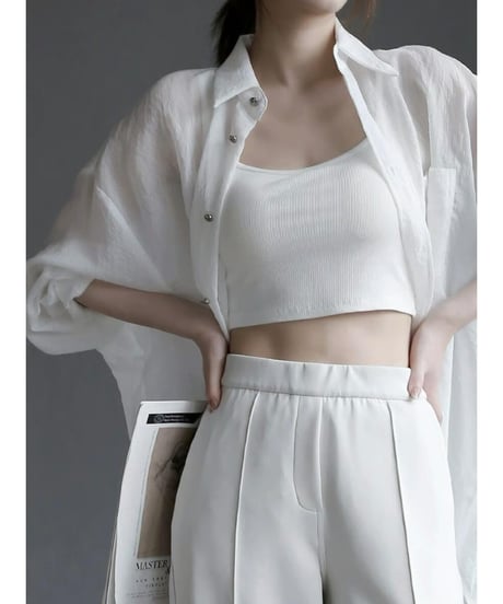lightweight pinstripe shirt / 2color　hm2540