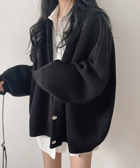 volume knit cardigan   / 4color　hm2605