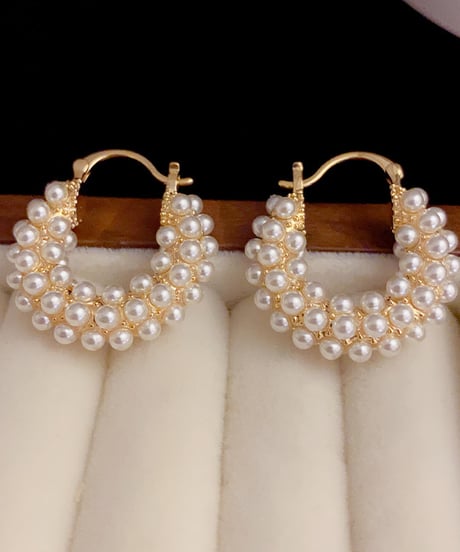 pearl hoop pierce / 2color　hm1954