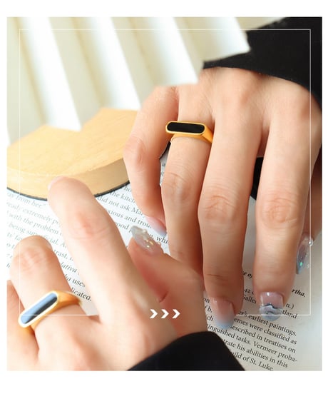 modern square ring / 4color　hm2777