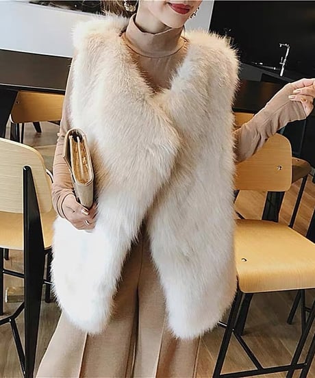 eco fur vest / 3color　hm1871
