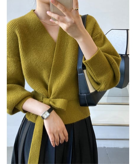 wrap knit cardigan / 5color　hm2617