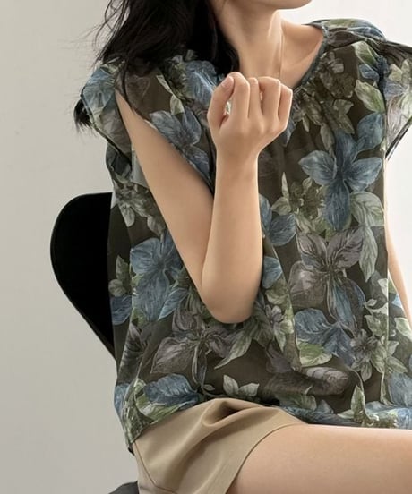 camouflage sheer top　hm2326