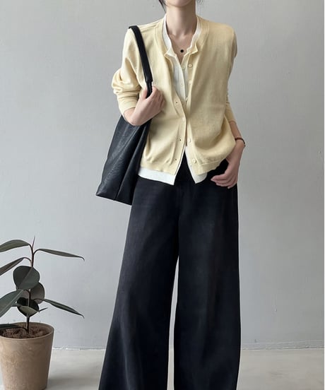 layered knit cardigan / 3color　hm1710