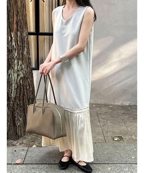 gather maxi dress / 2color　hm2329