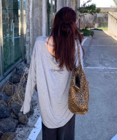 leopard wide tote bag　hm1994