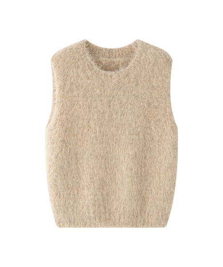 fluffy wool vest / 2color　hm1707