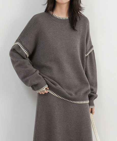 stitch knit set-up / 2color　hm2737