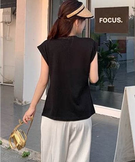 peplum short sleeve top　hm1636