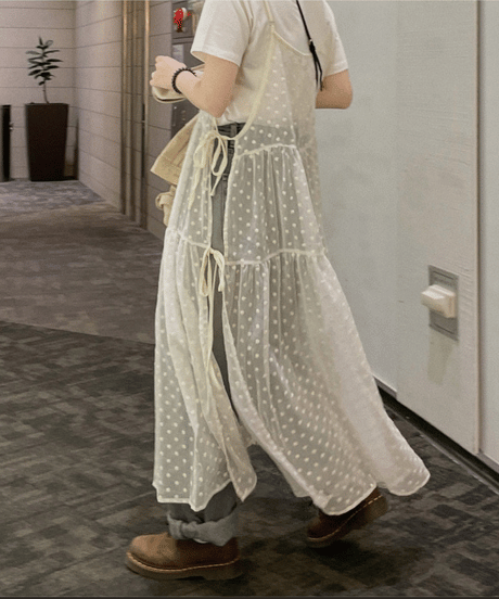sheer ribbon dress　hm2862