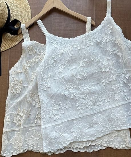 embroidery camisole / 2color　hm2250