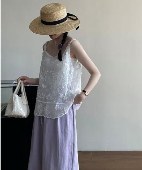 embroidery camisole / 2color　hm2250