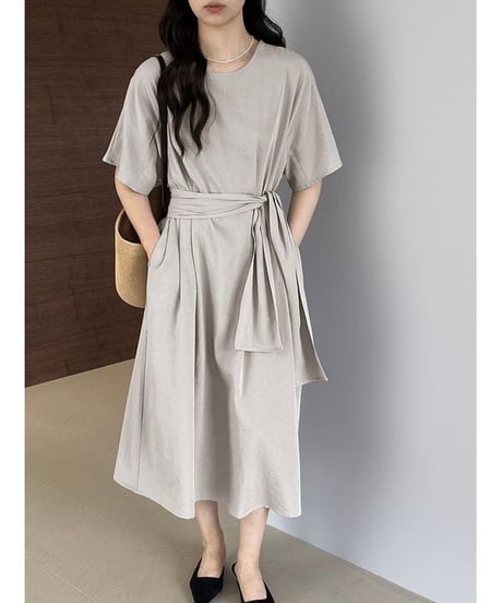 belted flare dress / 2color　hm2289