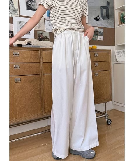 tuck design wide pants / 2color　hm2238