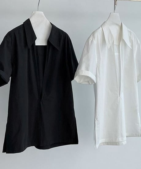 relax open collar shirt / 2color　hm2300