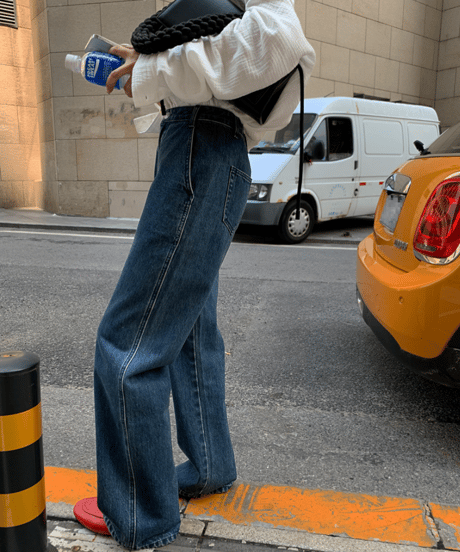 straight denim pants / 2color　hm1172