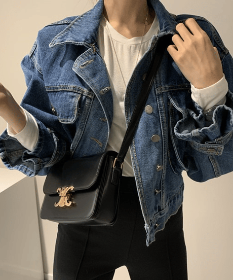 cropped denim jacket / 2color　hm2832