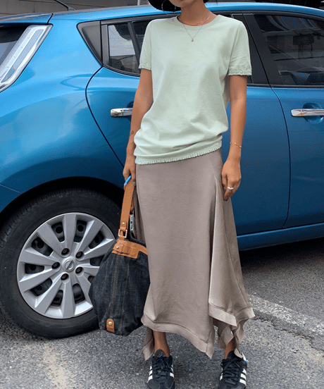lace round neck top / 2color　hm1606