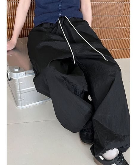 drawstring wide pants / 2color　hm2299