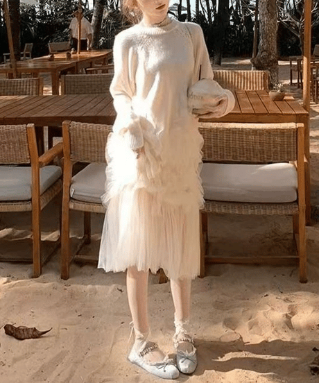 docking knit dress / 2color　hm1905