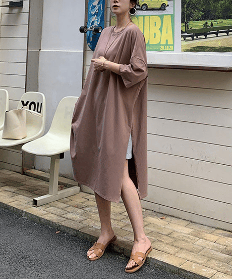 loose t-shirt dress / 9color　hm2940