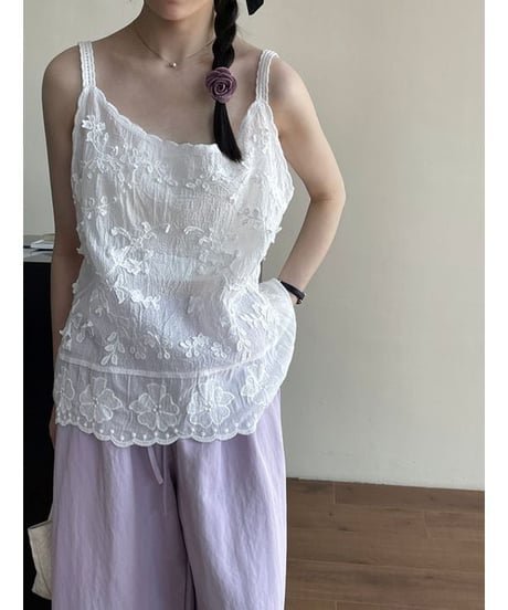 embroidery camisole / 2color　hm2250
