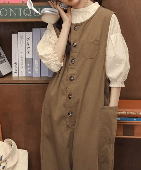 loose overalls ＆ blouse　hm2556