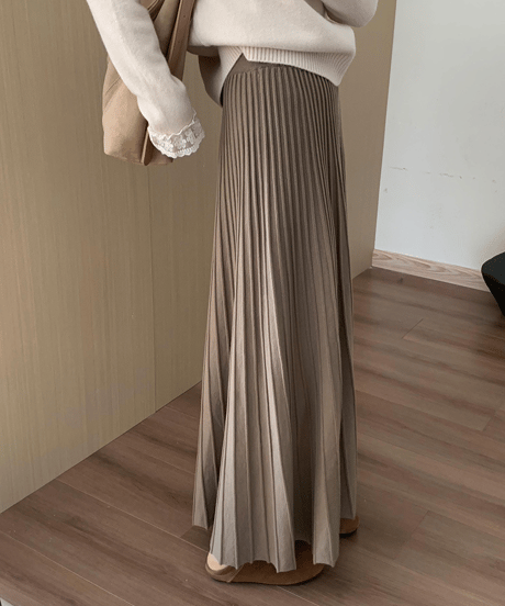 pleated knit skirt / 4color　hm2717