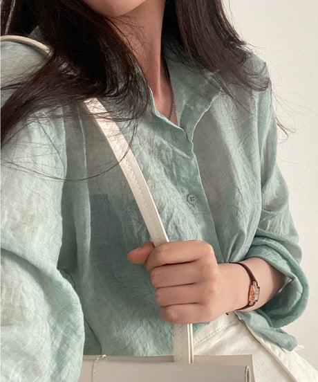 sheer short shirt / 4color　hm2918