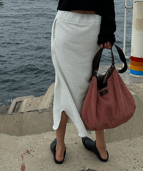 side slit sweat skirt / 2color　hm1293