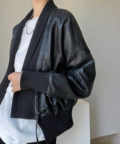 elegant leather jacket / 4color　hm1656