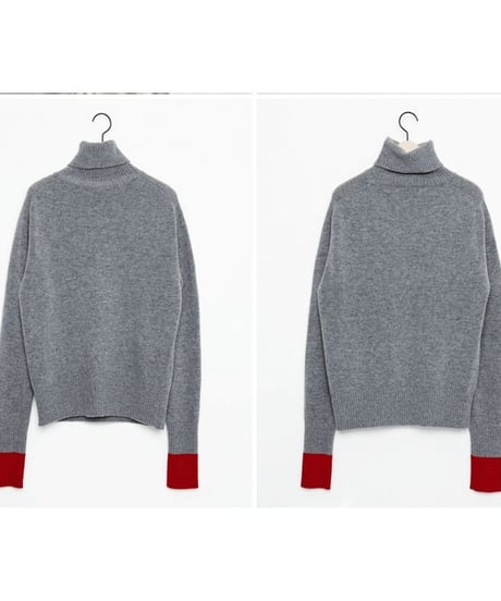 bicolor turtleneck knit / 2color　hm1872