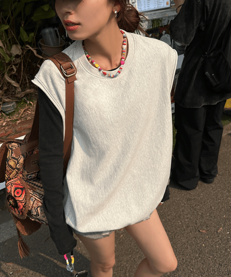 sleeveless sweat pullover / 2color　hm1445