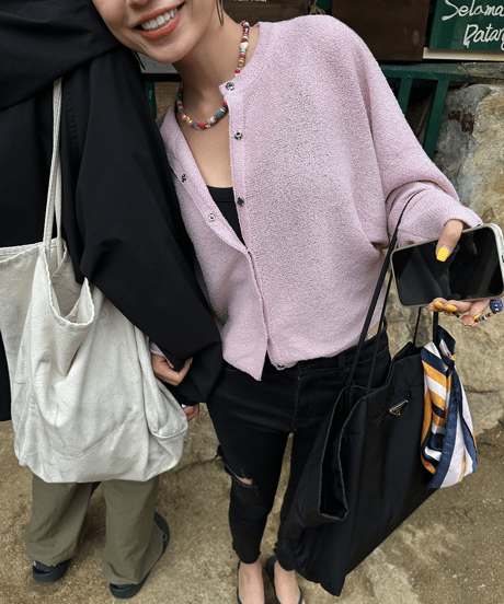 short knit cardigan / 2color　hm1330