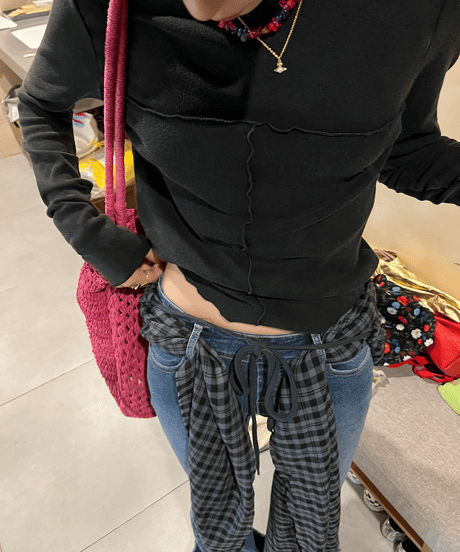 seam design tight top / 2color　hm1450