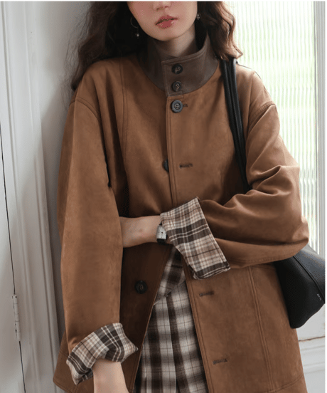 reversible plaid coat　hm2747