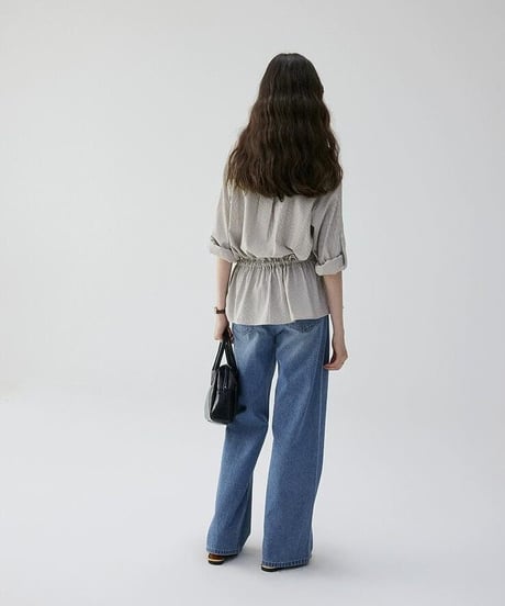 v-neck striped loose shirt　hm2499